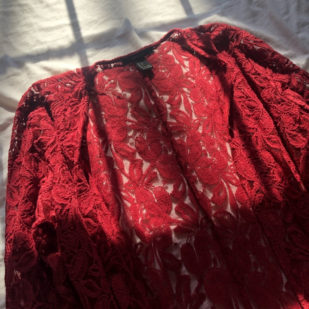 forever 21 lace floral cardigan